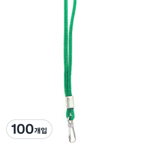 VIC 외줄고리 명찰줄 3mm, 녹색, 100개입