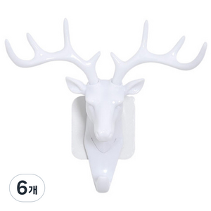 북유럽 인테리어 벽옷걸이, 화이트, 6개