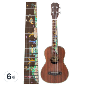 알로데 데코 기타 핑거보드 스티커 TYPE 03 우쿨렐레 58.4cm, 6개