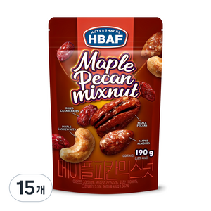 바프 메이플 피칸 믹스넛, 190g, 15개