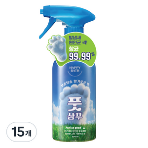 해피바스 필쏘굿 보송보송 항균 케어 풋샴푸 그린 시트러스향, 1개입, 15개, 500ml
