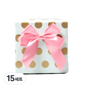 민트도트 포장지 5p + 핑크 이단완성리본 5p, 혼합 색상, 15세트
