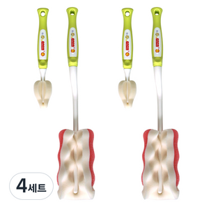 피셔프라이스 젖병솔 버블 + 젖꼭지 세척솔, 4세트, 그린