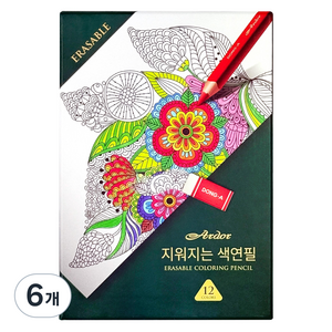 동아 대삼각 아도르 지워지는색연필, 12색, 6개