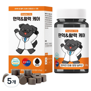 멍템 강아지 면역 활력 케어 영양제, 120정, 면역/항산화, 5개
