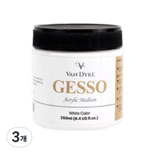 반다이크 전문가용 미술용 젯소 화이트, 250ml, 3개