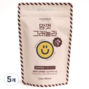 맘껏푸드랩 비건 저당 다크카카오 그래놀라, 5개, 210g