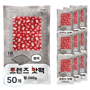 인라이프 국내 제조 방석형 프렌즈 핫팩 240g, 50개