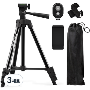 BANADA 스마트폰 4단 삼각대 5종 세트, BND-B2TP4001, 블랙, 3세트