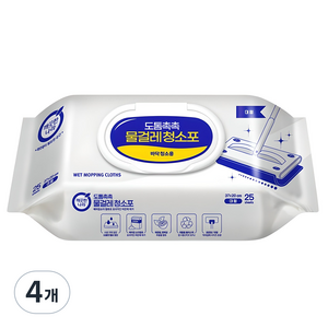 깨끗한나라 도톰촉촉 물걸레 청소포 캡 25p, 4개