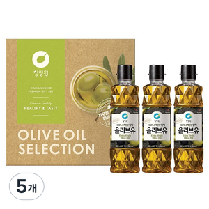 청정원 올리브유 2호 3p, 500ml, 5개