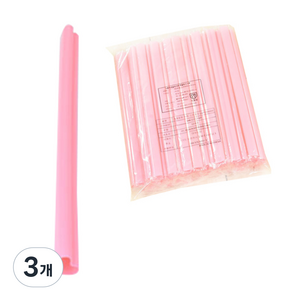 하트 핑크 스트로우 버블티용 개별포장 12 x 210 mm, 50개입, 3개