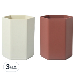 로이 심플 육각 사무실 책상 펜꽂이 2종 세트, A04, 3세트