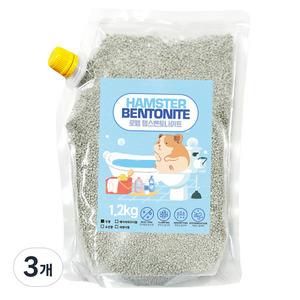 로웰 소동물 벤토나이트 모래 무향, 1.2kg, 3개
