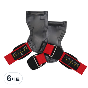 제로투히어로 익스트림 그립 헬스 손목보호대 좌우세트, 6세트, RED