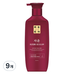 리엔 자윤 모근강화 중건성 샴푸, 500ml, 9개