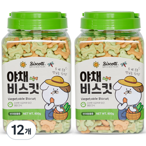 비스코티 반려동물 비스켓, 야채, 800g, 12개