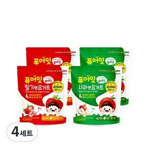 퓨어잇 내이브로 딸기엔요거트 2p + 사과엔요거트 2p, 딸기요거트, 사과요거트, 4세트