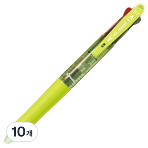 파이롯트 아크로볼 3색 볼펜 0.7mm, 클리어소프트그린, 10개