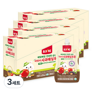엘빈즈 매일매일 건강한 습관 어린이 사과매실푸룬 40p 세트, 3세트, 사과 + 매실 + 푸룬 혼합맛, 100ml, 60개
