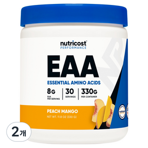 뉴트리코스트 EAA 파우더 복숭아 망고향, 330g, 2개