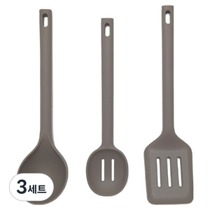 벨로비 하모니 쿡 실리콘 조리도구 3종 세트, 다크그레이, 3세트, 국자 + 뒤집개 + 요리스푼