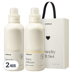 아토팜 세탁 세제 1L + 섬유유연제 프리지아코튼 1L 세트, 2세트