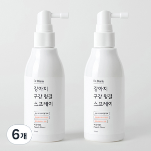 닥터블랭크 강아지 입냄새제거 구강청결 스프레이 복숭아향, 120ml, 6개