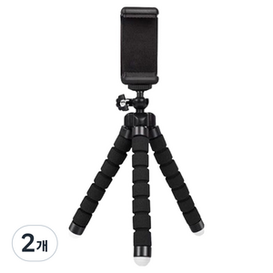 리브에잇 고프로 휴대폰 거치 문어발 삼각대, 블랙, 2개