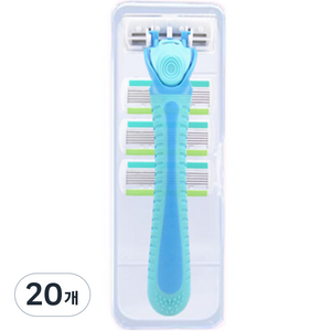 하이어리 여행용 수동 면도기 블루, 1개입, 20개