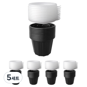 블룸엣홈 95파이 PS 원형소스컵 반찬용기 50p + 뚜껑 50p 세트 블랙 대, 5세트, 100개입