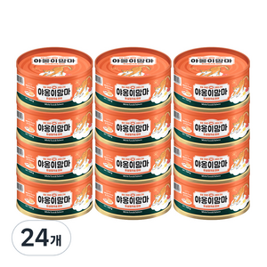 인터펫코리아 야옹이맘마 간식캔, 혼합맛(흰살참치/연어), 160g, 24개