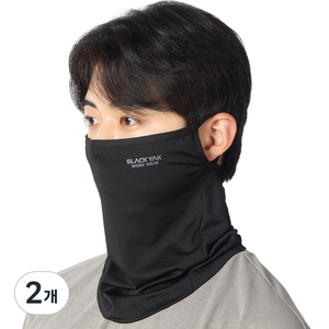 블랙야크워크웨어 안면 햇빛가리개 쿨 흡한속건 스포츠 마스크, 블랙, 2개