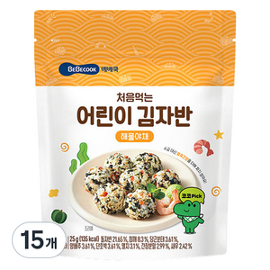 베베쿡 처음먹는 어린이 김자반, 해물야채맛, 25g, 15개