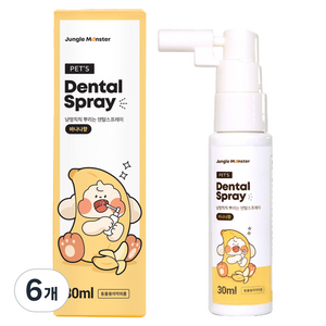정글몬스터 반려동물 냥멍칙칙 덴탈 스프레이 바나나향, 6개, 30ml