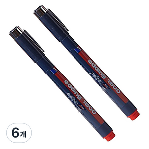 에딩 e 1800/0.1mm/프로피펜/제도용펜/2, 적색, 6개