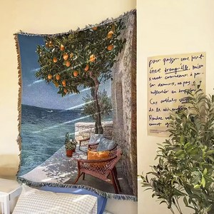 하이앤드라이 대형 태피 스트리 블랭킷 ab 919128, 3 MEDITERRANEAN ORANGE