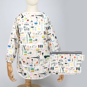 베베슈에뜨 아동용 방수 긴팔 미술가운 + 파우치 세트, 인코지