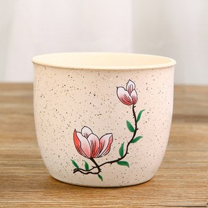 블루리빙 꽃그림 원형 미니 화분, 연분홍