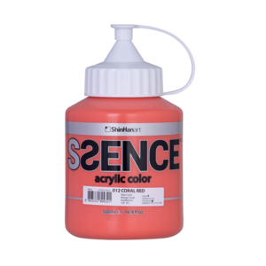 신한에쎈스 A시리즈 Bottle 아크릴컬러 물감 코랄 레드 012, 500ml, 1색