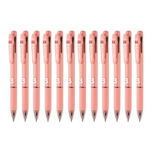 모나미 플립3 멀티펜 0.7mm, 파파야(블랙 + 블루 + 레드), 12개