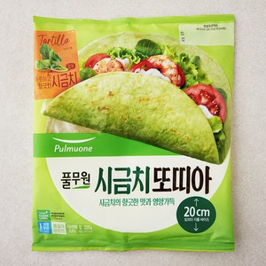 풀무원 시금치 또띠아 지름 20cm 5입, 225g, 1개
