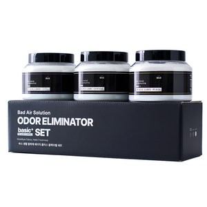 BAS 베이직 플러스 블랙라벨 탈취제 본품 플로랄부케 + 플레인 무향 + 코튼 3종, 350g, 1세트