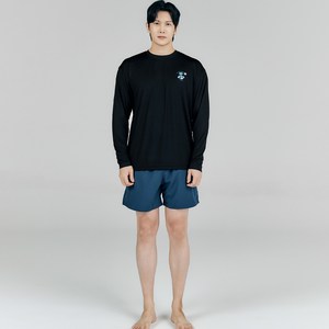 튜브트리 남성용 루즈핏 스트링 핏조절 롱슬리브 상의 + 하의 래쉬가드 세트 AE9204
