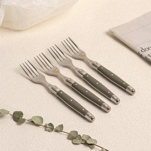 까르투하 앙클라 라귀올 디저트 케이크 티 포크, 그레이, 4개