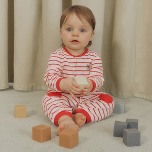 마리떼프랑소와저버 신생아용 BABY BEAR CLASSIC LOGO STRIPE ROMPER
