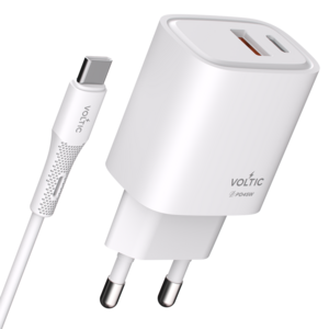 볼틱 초고속 충전기 C타입 멀티 2포트 45W + C to C 60W 케이블, 화이트, 1개