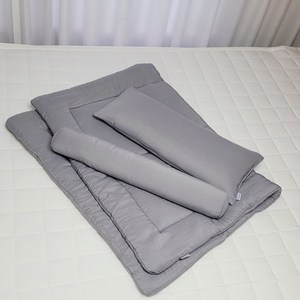 아띠블랑 아동용 양면 모달 와이드 아기베개 + 차렵이불 + 바디필로우 + 아기베개 커버 2p + 바디필로우 속통 세트, 그레이