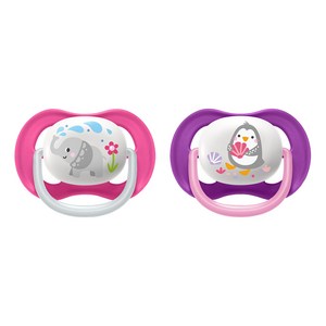 필립스아벤트 울트라 에어 컬렉션 노리개 젖꼭지, 6-18M, 코끼리 + 펭귄, 1세트