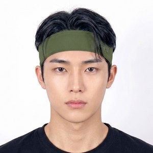 지알에스 아이스 메쉬 헤드밴드, 카키, 2개